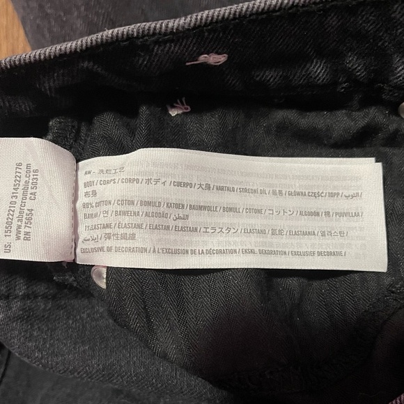 Abercrombie & Fitch Jeans Women's Size 27 Black The 90s Straight Ultra High Rise - Picture 12 of 12